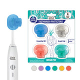 GuruNanda Brush Pods (4 Pack) Toothbrush Head Cover for Manual & Electric Brushes ClipOn Plastic Toothbrush Protector with 