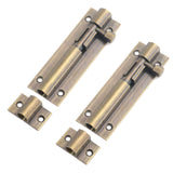 MY MIRONEY Heavy Duty 3 Inch Gate Latch (2 Pack) - Brass Sliding Barrel Bolt Lock for Wooden Fence and Barn Door & Cabinets with