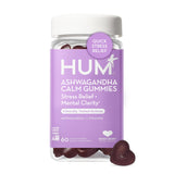 HUM Ashwagandha Calm- L-Theanine & Ashwagandha for Daily Relaxation & Mood Support - Mixed Berry Flavor (60-Count)