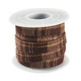 Elecrelive 5 Yards Tartan Plaid Ribbon Cloth Fabric Gingham Ribbon 3/8 Inch Saddle Brown for Gift Wrapping Applique Sewing Craft