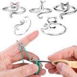 5Pcs Crochet Ring, Zinc Alloy Animal Shaped Crochet Tension Ring For Finger, Prevent Yarn Slipping, Improve Crocheting Efficienc