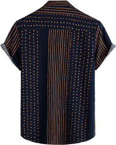 Anni Designer Men'S Cotton Blend Digital Printed Stitched Half Sleeve Shirt (Unis Blue-Nw_M_Blue_Medium),Blue,M,Cotton Blend,Western,