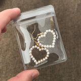 100Pcs PVC Jewelry Pouches Clear Zipper Anti Oxidizing Earrings Storage Bags for Storage Jewelry Packing Bags
