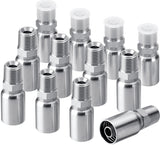Racewill 12 Pack Hydraulic Hose Fittings: 1/2 I.D. Hose x 1/2 NPTF Male with Protection Cover, Hydraulic Hose End Crimp Fitting 