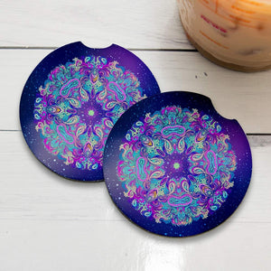 Scared Eye | Car Coasters for drinks Set of 2 | Perfect Car Accessories with absorbent coasters. Car Coaster measures 2.56 inche