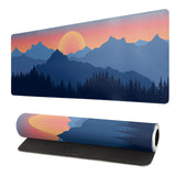 Japanese Mountain Landscape Gaming Mouse Pad Extended Large Mousepad with Nonslip Rubber Base Stitched Edges Laptop Computer Key