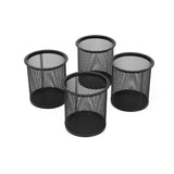 Neomate Metal Mesh Pencil Holder | Round Pen Cups for Desk Organizer | 4 Pcs Set | Wire Makeup Brush Holders, Classroom & Office