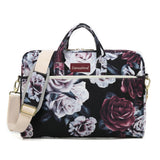 Canvaslove Red and White Rose Laptop Shoulder Messenger Bag Case With Rebound Bubble Protection for 15.6 inch-16 inch laptop