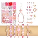 Guellix Kids Diy Jewelry Making Kit, Plastic Beads For Crafts, Unicorn Theme, Ages 47 (Pink & White)