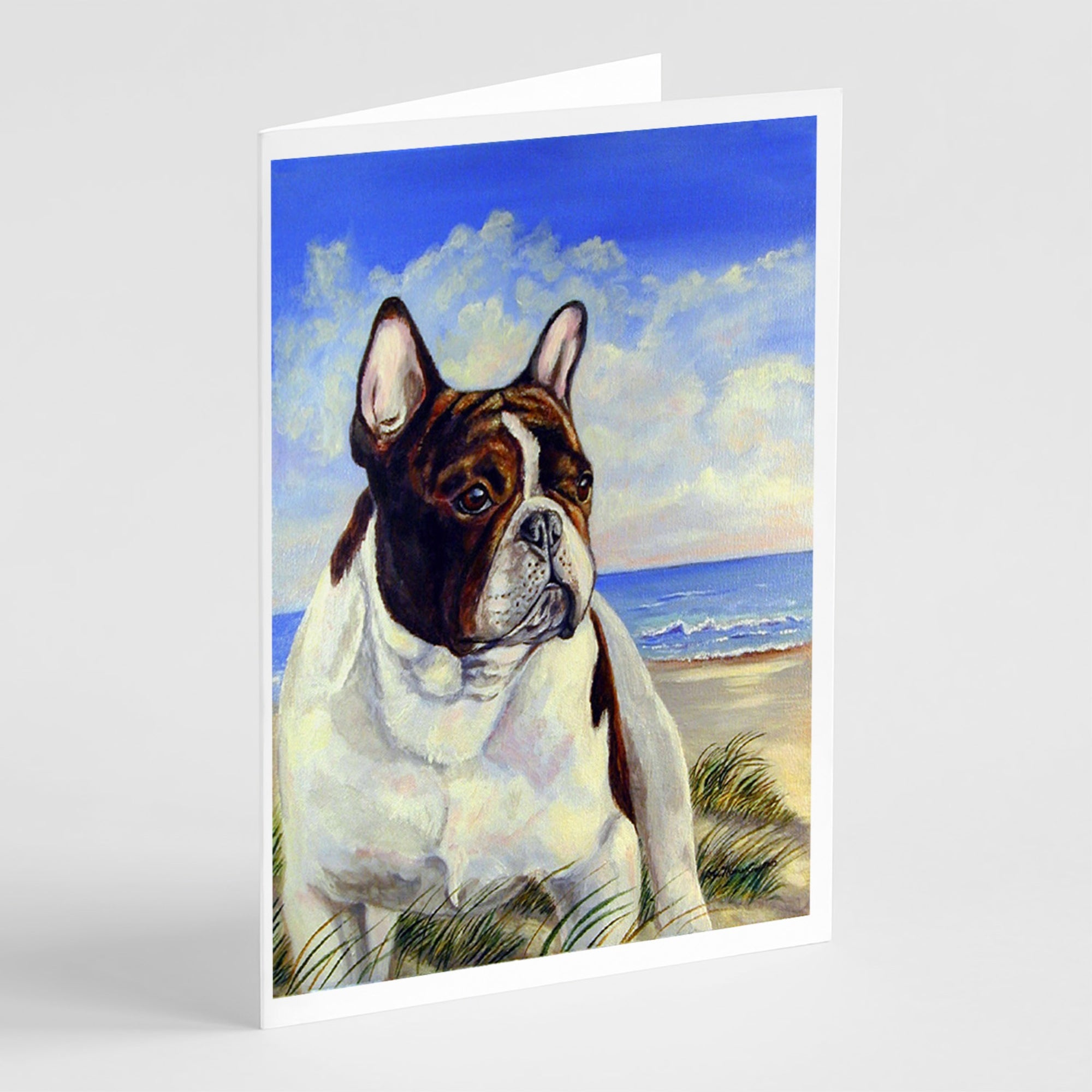 French Bulldog At The Beach Greeting Cards And Envelopes Pack Of 8