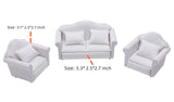Fateanuki 1 12 Scale Doll House Furnitures 3pc Sofa Miniature Dollhouse Toy Parlor Bedroom Decoration Accessories