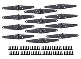 QCAA Light Strap Hinge, Steel, 2-Layered Powder Coated, 4, Elegant Frosted Matte Black, 12 Pack, Made in Taiwan