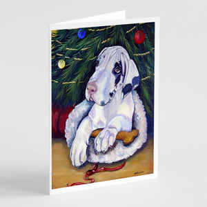 Christmas Tree With Harlequin Great Dane Greeting Cards And Envelopes Pack Of 8