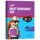 Uinkit 5mil Inkjet Transparency Film, 8.5x11, 50 Sheets, OHP Film