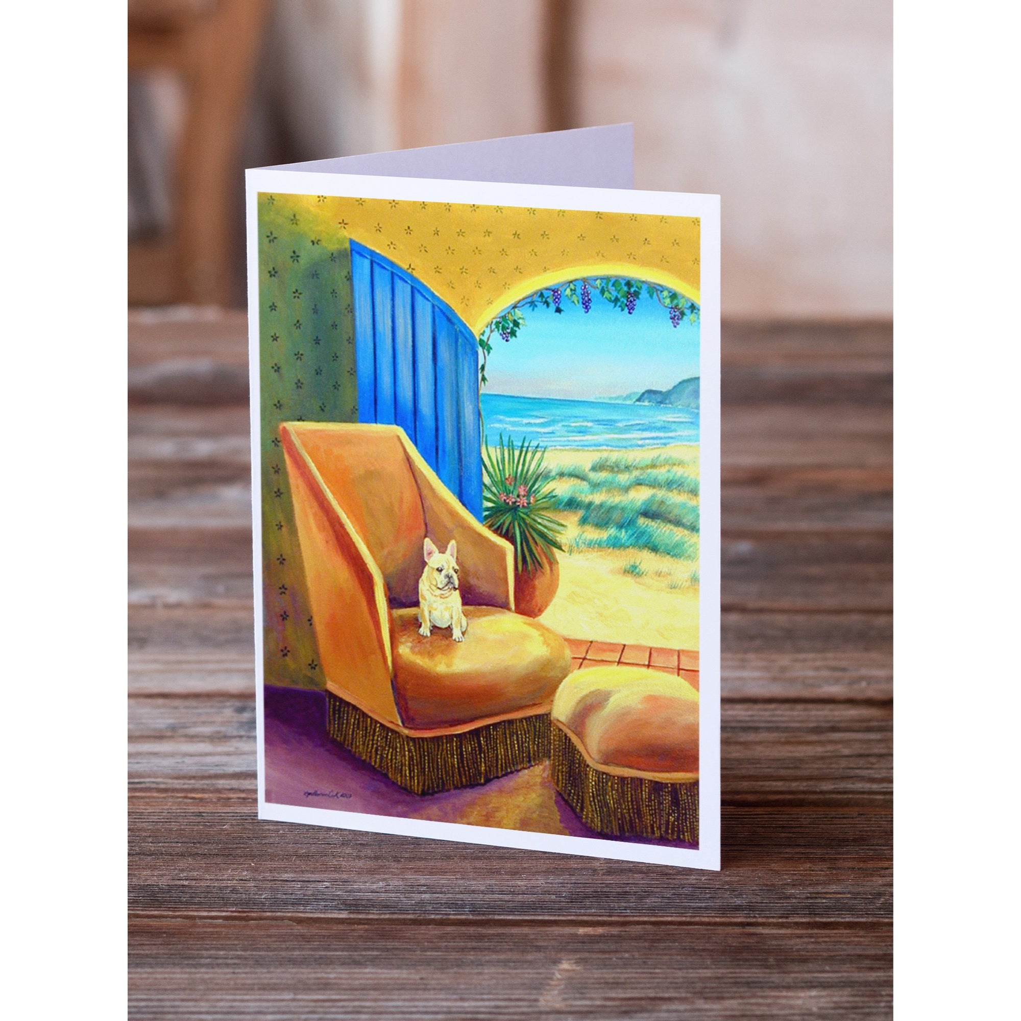 French Bulldog My Chair Greeting Cards And Envelopes Pack Of 8