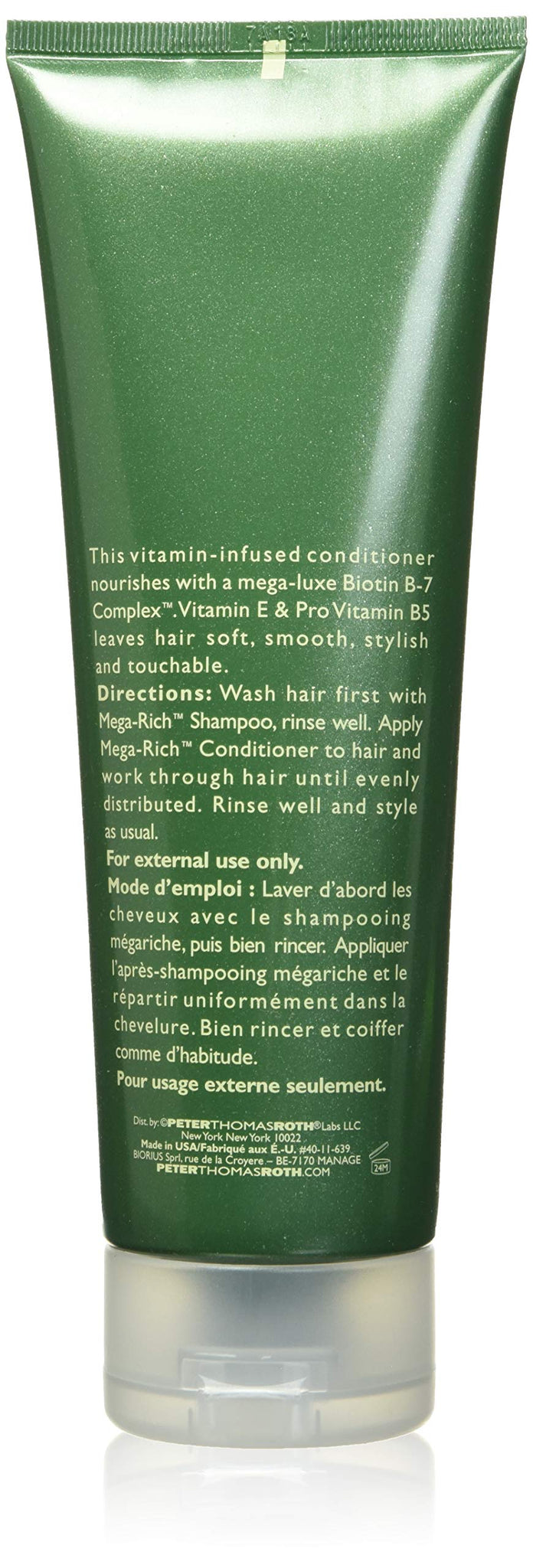 Peter Thomas Roth Mega-Rich Nourishing Conditioner, Biotin B-7 Complex Conditioner for Softer, Smoother, Healthier-Looking Hair,