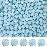 PAMIR TONG 400pcs 8mm Ceramic Lt Blue Round Glass Beads for Bracelet Pretty Smooth Loose Beads for Necklace-Earring-Jewelry Maki