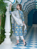Gosriki Women'S Cotton Blend Straight Printed Kurta With Pant & Dupatta (Rahi Blue-Gs_L_Blue_Large),Blue,,B0CGD4XBH1