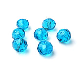 Chengmu 4mm Aquamarine Rondelle Glass Beads for Jewelry Making 1200pcs Faceted Briolette Shape Crytal Spacer Beads Assortments S