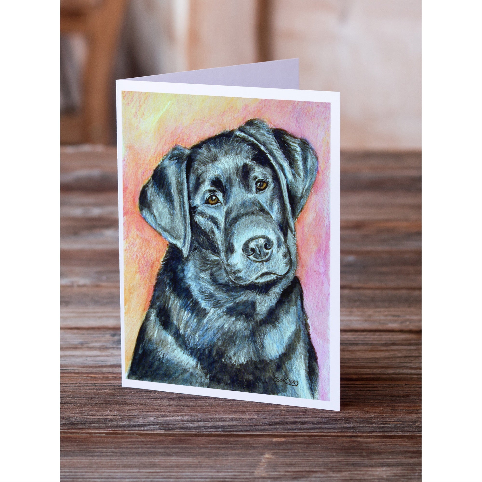 Black Labrador Greeting Cards And Envelopes Pack Of 8