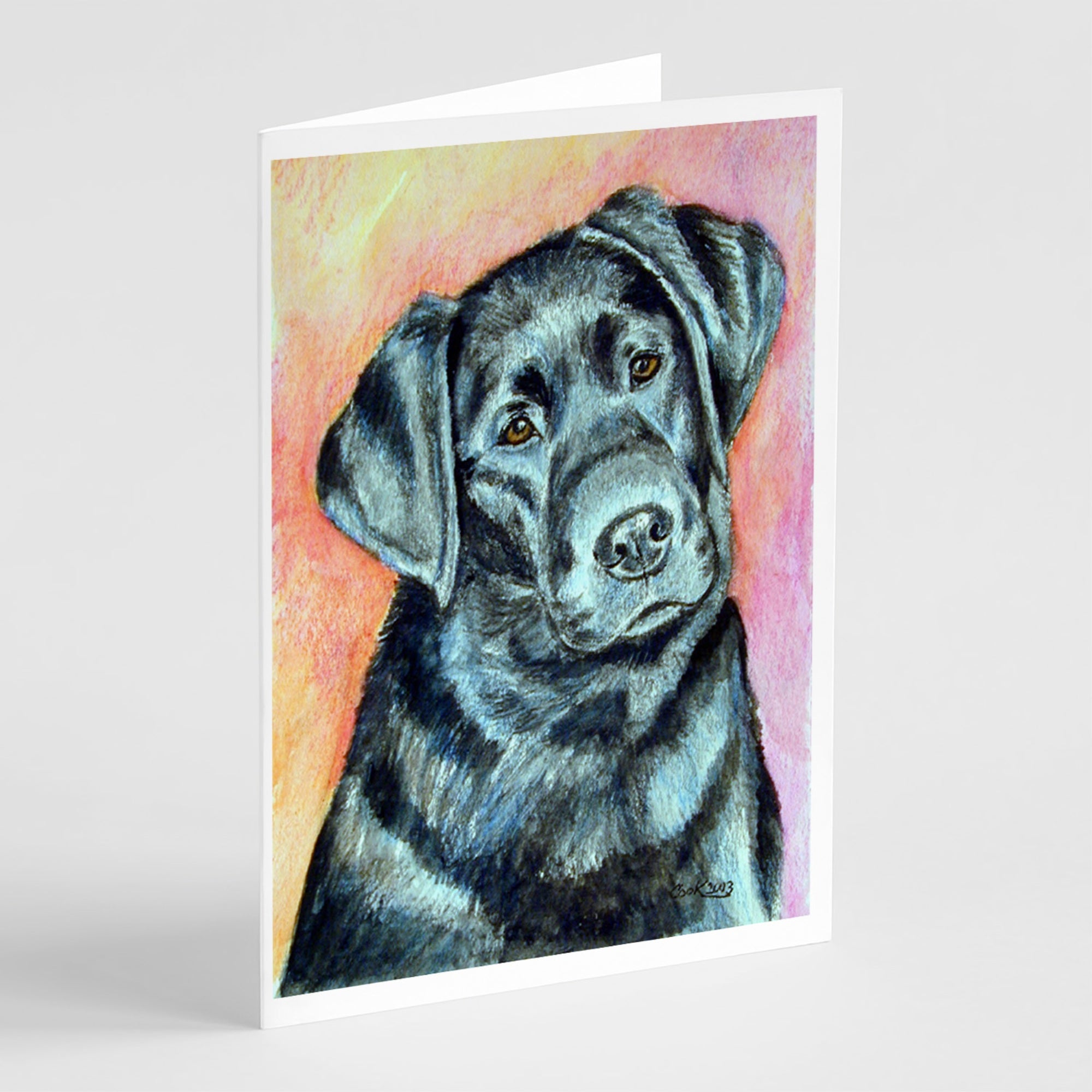 Black Labrador Greeting Cards And Envelopes Pack Of 8