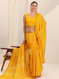 Libas Women5 Georgette Sarees (16242_Yellow 1)