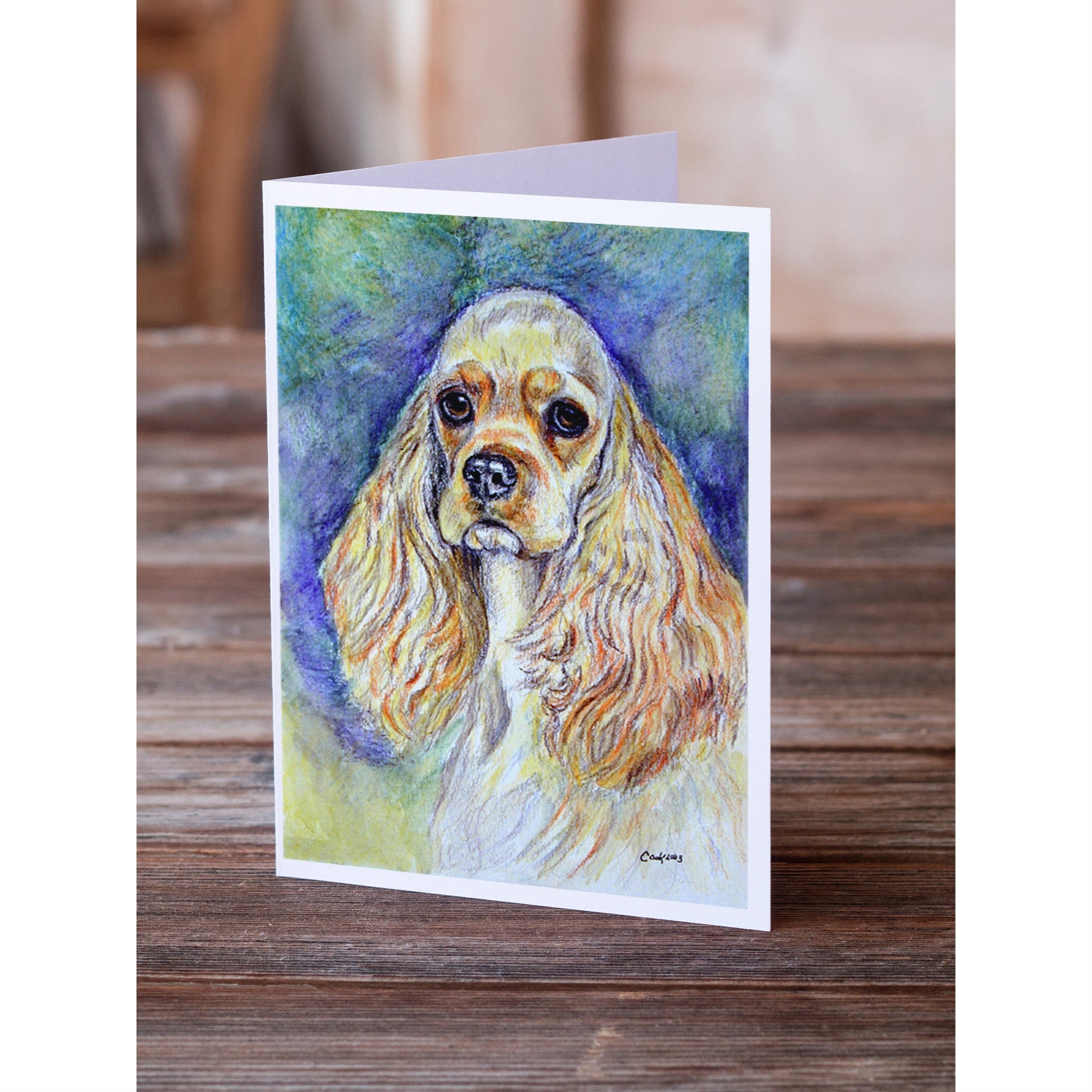 Buff Cocker Spaniel Greeting Cards And Envelopes Pack Of 8