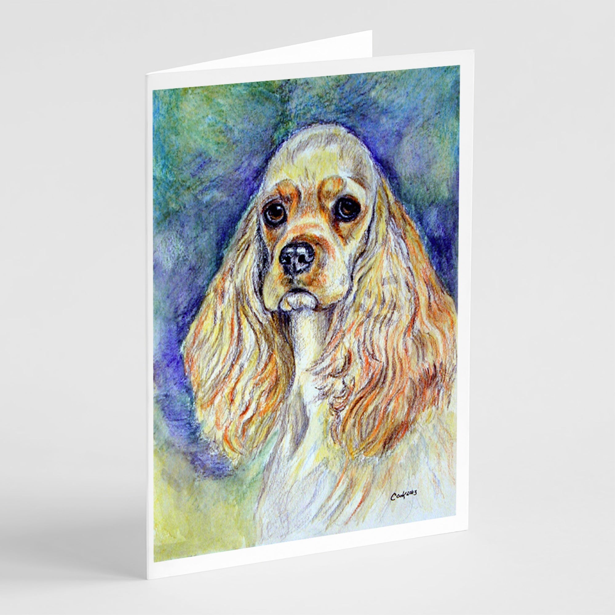 Buff Cocker Spaniel Greeting Cards And Envelopes Pack Of 8