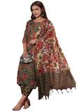 Gosriki Women'S Rayon Blend Printed Straight Kurta With Pant & Dupatta (Fta Green-Vks07-Gs_Xl_Green_X-Large),Green,,B0DM1V5M7X