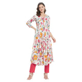 Tissu Women's Rayon Multicolor Printed A-Line Kurta 2139_Multicolor_7XL