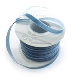 3/8 Velvet Ribbon - Narrow Single-Sided Craft Trim for Hair Bows, Sewing & Gift Wrapping - (Antique Blue, 25 Yards)
