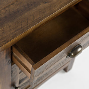 Jofran Artisan'S Craft Farmhouse Distressed 20 End Table Nightstand With Storage Cabinet, Dakota Oak