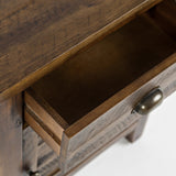 Jofran Artisan'S Craft Farmhouse Distressed 20 End Table Nightstand With Storage Cabinet, Dakota Oak