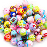 YIQIFLY Colorful enameled Beads Round Spacer Charms for Jewelry Bracelet Necklace Pen Bag Chain Making Crafts Supplies (16mm Pai