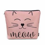 Kalygon Cat Cute Cosmetic Bags For Women, Funny Kitten Cat Face Meow Roomy Makeup Bag Toiletry Bag Accessories Organizer Storage