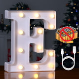 Foaky Rechargeable LED Letter Lights Sign Marquee Light Up Letters Sign for Night Light Wedding/Birthday Party Christmas Lamp Ho