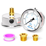MEANLIN MEASURE 0~60Psi Stainless Steel 1/4 NPT 2.5 FACE DIAL Liquid Filled Pressure Gauge, Pool Sand Filter Pressure Test Cente