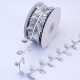 Silver Leaf Ribbon 20 Yards Silver Leaves Trim Rope Artificial Leaf Ribbon for Garland Gift Wrapping Party Wedding Home Decorati