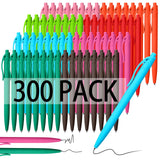 Fulmoon 300 Pcs Black Ink Pens Bulk 1.0 mm Medium Point Retractable Click Ballpoint Pens Smooth Ink for School Office Back to Sc