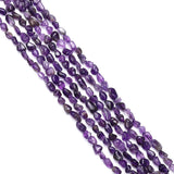 BEADIA Irregular Natural Amethyst Crystal Stone Loose Semi Gemstone Beads for Jewelry Making 5-8mm 38cm