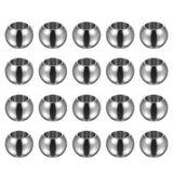 HARFINGTON 40pcs Beads 10mm Stainless Steel 6mm Hole Dia Bead for DIY Crafts, Silver Tone