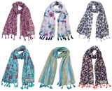 Fusfus WomenS Printed Chiffon Scarves And Stoles, Free Size(Multicolour, Fs1171) Pack Of 6 (Multicolor1)