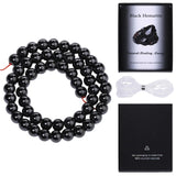 Song Xi 90pcs 4mm Natural Black Hematite Stone Beads for Jewelry Making, Gemstones Beads Bracelet for Necklace Earring Keychain,