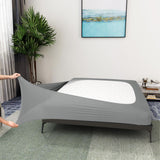 Alyvia Spring Box Spring Cover Full Size - Jersey Knit & Stretchy Wrap Around 4 Sides Bed Skirt For Hotel & Home - Full/Full Xl, Light Gray,Bed Skirts