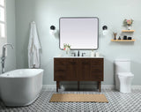 Elegant Decor Indoor Modern Under Sink Bathroom Fixtures Storage Organizer Cabinet 48 Inch Single Bathroom Vanity - Walnut