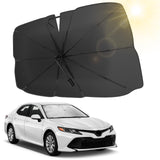 JOYTUTUS Windshield Sun Shade Umbrella, Upgraded 360 Rotation Bendable Shaft Handle, Foldable for Truck, Automotive Interior Sun