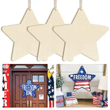 Large Size 12 Wooden Star Ornaments to Paint, Wooden DIY Blank Unfinished 4th of July Door Sign Wreath Door Hanging Sign Plaque
