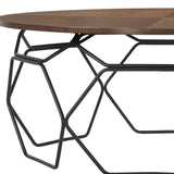 Cosmo Walnut Veneer Coffee Table With Black Metal Base