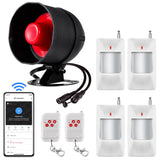 WiFi Alarm Home Security System, 120dB Alarm System with Motion Sensor and Remote Control, Home Alarm System for Shed Garage Ala