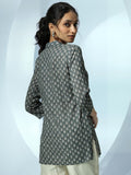 Libas Women'S Linen Floral Straight Kurti (58165 Grey Grey S